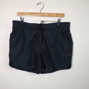 CATALINA Women Small Black Beach Swim Shorts Drawstring‎ Elastic Waist Summer